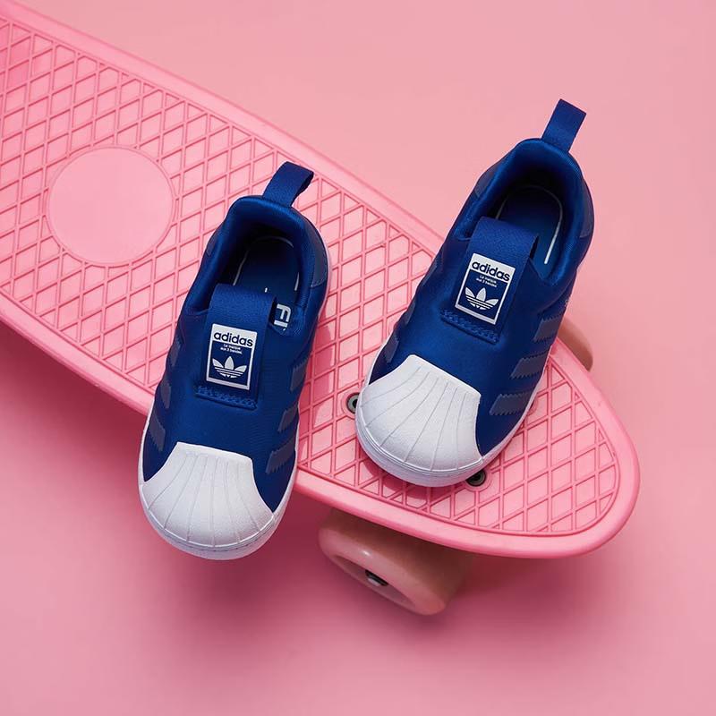 adidas Originals Superstar 360 I Confortabile Rezistente la Alunecare Amortizare Pantofi Joși pentru Copii Mici Albastru Bebeluși și Copii Mici CG6579