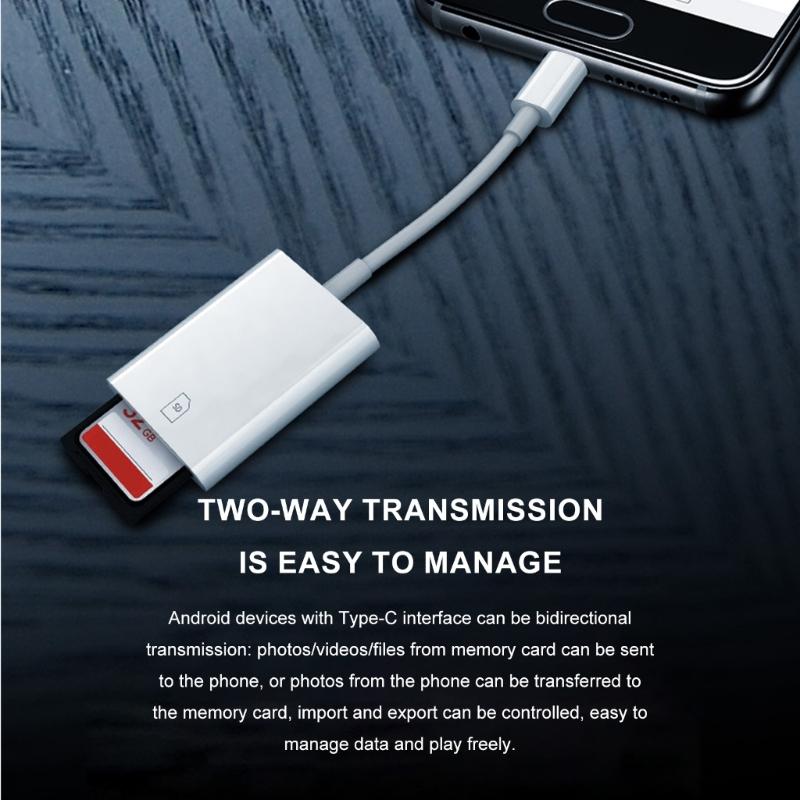 Universal Type C Memory Card Reader Adapter USB C To Card Reader for Cellphone Tablet Portable Camera Viewer Reader