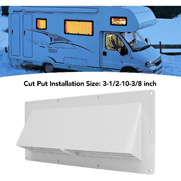 KIMISS RV Range Hood Vent Cover for Camper Trailer, White Sidewall Exhaust Vent with Lockable Clips
