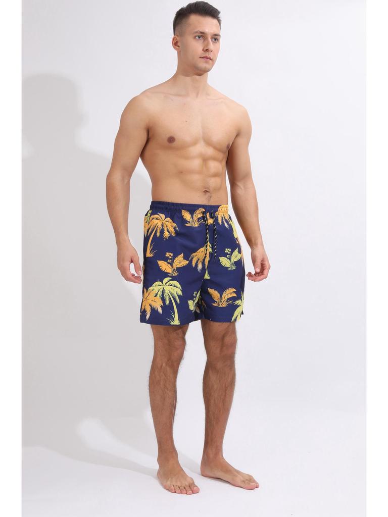 Crazy Muscle Summer Men's Printed Double Layer Plus Size Beach Shorts