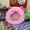 Plush Cartoon Capybara Shoulder Bag With Zipper Closure For Daily Use