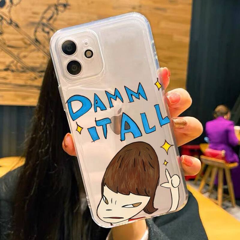 Yoshitomo Nara Phone Case For iPhone 11 12 13 14 Mini Pro Max XR X XS TPU Clear Case For 8 7 6 Plus SE 2020