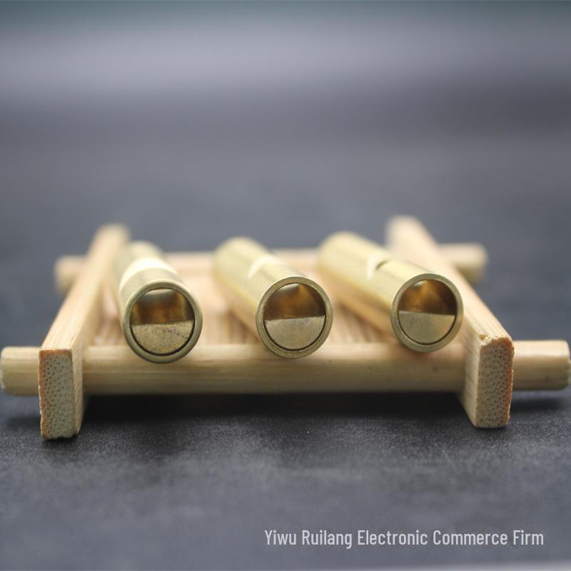Brass Brushed Whistle: Outdoor Survival, Referee, Key Pendant Accessory