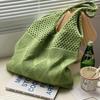 Korean Style Wool Knit Shoulder Bag - Solid Color, Versatile, Literary, and Simple Aesthetic.