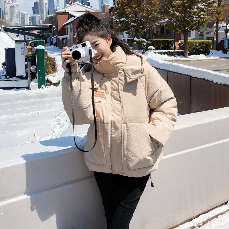 Down Cotton-padded Clothes Women's Short Loose Thickened Hooded Cotton-padded Jackets Korean Version Bread Cotton-padded Jackets