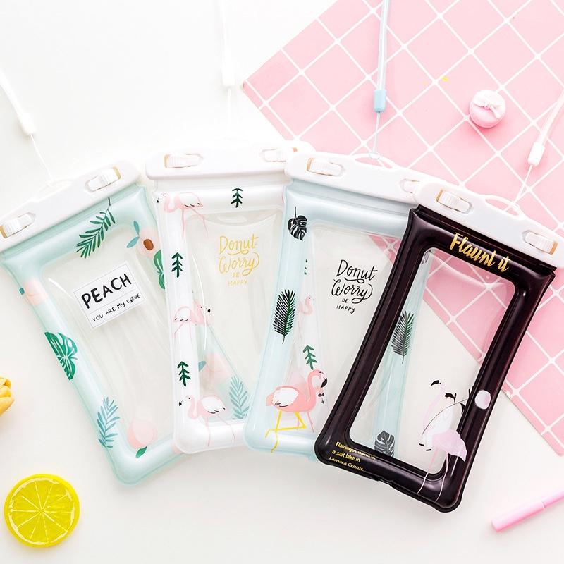 Large Cartoon Mobile Phone Waterproof Bag Touchscreen Swimming Diving Cover Rider Takeaway Rainproof Case Sealed Bag with Airbag