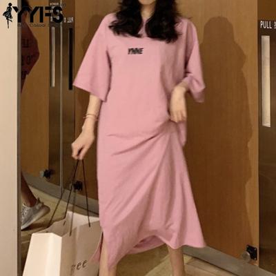 Moda Donna Estate Primavera Maniche 1/2 Scollo Rotondo Vita Larga Abiti Casual