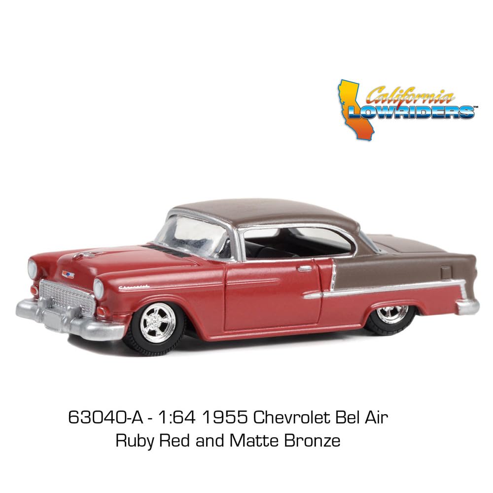GREENLIGHT Scale California Lowriders Series 3 1955 Chevrolet Bel Air Matte 164 - (Ruby & Bronze)