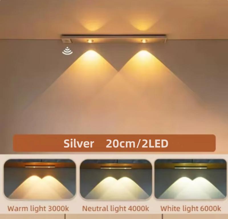 

Светильник для шкафа USB перезаряжаемый датчик движения ультратонкий ночник для кухонного шкафа освещение шкафа 20 см/30 см/40 см/50 см 3color in 1 lamp