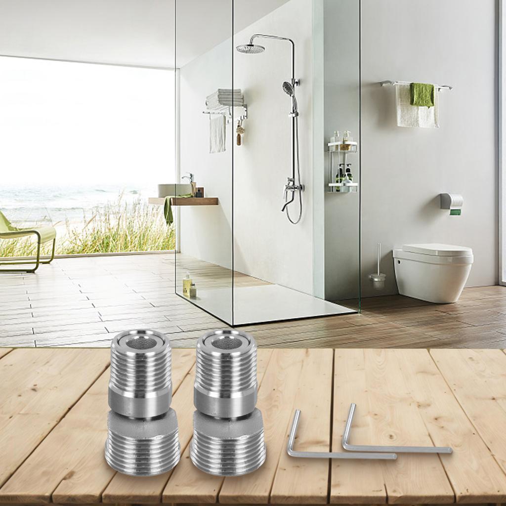 2pcs Shower Extension Corner Telescopic Curved Feet 360Degree Faucet Angled Curved Foot Eccentric Screw Corner Tap Adapter Tools
