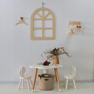 Bedroom Background Kids Room Decor Photo Props Wood Craft Window Shaped Pendant Wood Hanger Pendant Alphabet Wall Hanger