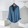 Solid Color Satin Blouse Female Fashion Office Lady Turn-down Collar Long Sleeve Shirts Spring New All-match Buttons Loose Tops
