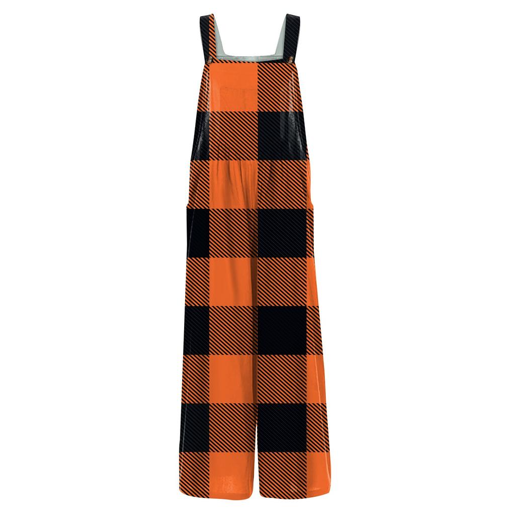 Lässiger Jumpsuit für Damen, ärmellos, mit Farbverlauf und Streifenmuster, bedruckter Baumwolle