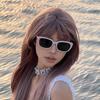 2025 New Pink Sunglasses Women's Korean Version of UV-proof Sunglasses, Street Photography Wear High-end Sunglasses
