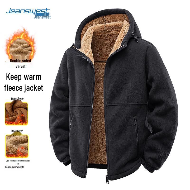 

JEANSWEST Men s Hooded Fleece-Lined Winter Jacket 2XL