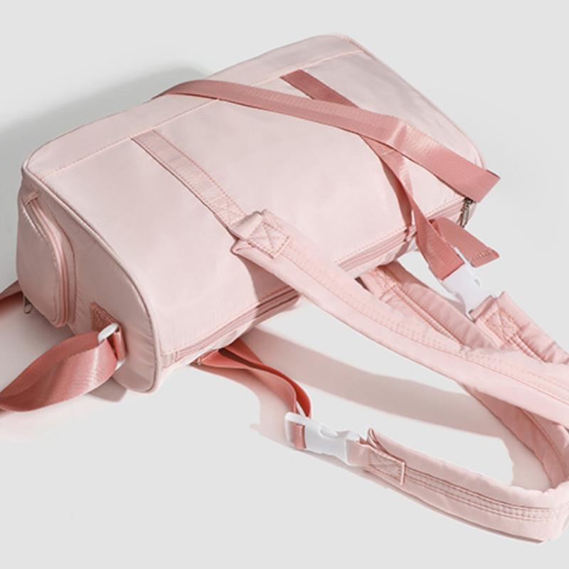 Casual Pink Nylon Waterproof Women Tote Bags Carry On Travel Bags Gym Yoga Bag for Sports Large Capacity Storage Luggage Handbag