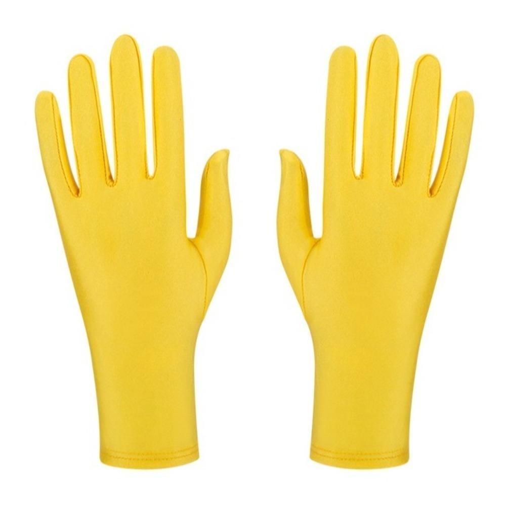 New Gift Party Dress Performance Gloves Solid Color Spandex Sunscreen Gloves Full Fingers Spandex Gloves Gift