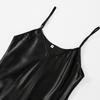 Women Satin Nightdress Sleeveless V Neck Spaghetti Strap Mini Sleep Dress For Home Summer Lounge Wear With Shiny Solid Color And Adjustable Straps