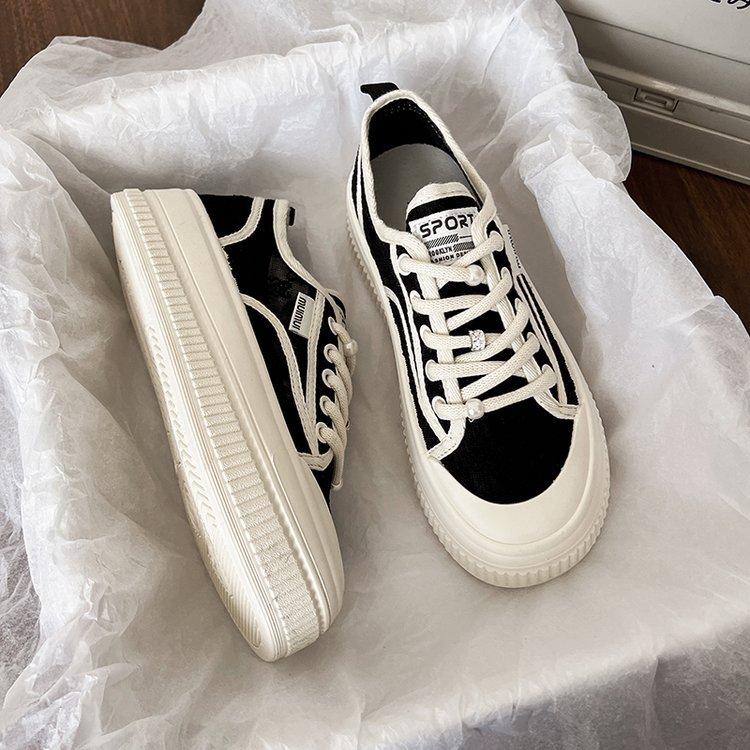 

Холщовые туфли женские летние тонкие сетчатые дышащие туфли-рыбаки 2025 новые универсальные шнурованные спортивные и повседневные туфли 35 чёрный