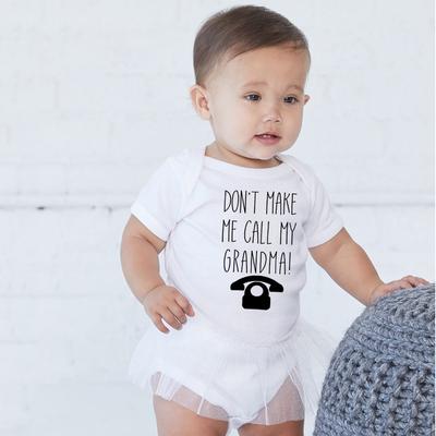 Don't Make Me Call Grandma Print Baby Romper Summer Toddler Baby Girl Boy Short Sleeve Jumpsuit