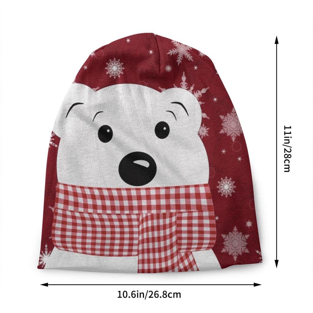 Custom Christmas Polar Bear Beanie Cap Unisex Bonnet Knitting Hats Outdoor Child Cartoon Gift Skullies Beanies Hats