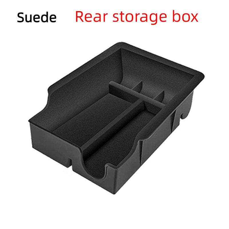 Car Central Armrest Console Box Suede Storage For Tesla Model 3 Y 2021-2023 Armrest Hidden Drawer Storage Box Accessories