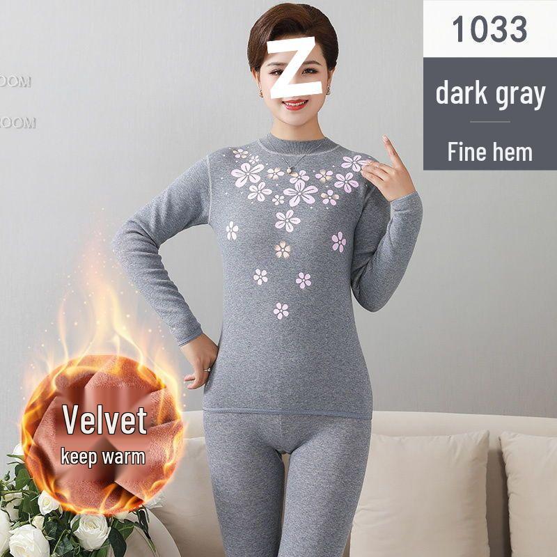 Women's Warm Fleece Set for Mid-Aged and Elderly: Cozy Winter Underwear for Mothers and Grandmothers