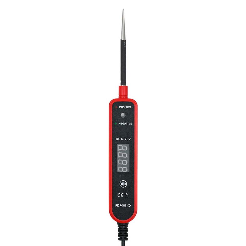 Automotive Circuit Tester 6-75V  , LED Digital Display Auto Electrical Test Light with Voltage Detection, Polarity and Continuity Checker for Car Tru