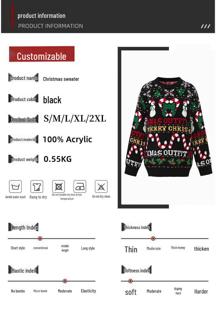 Women's Autumn Winter Christmas Party Jacquard Knit Sweater - European & American Style