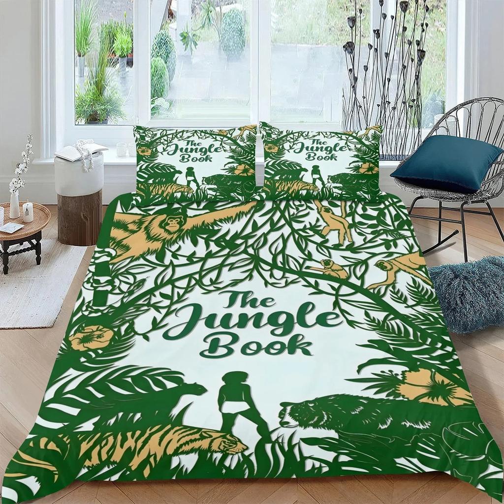 Copripiumino Federa Set Biancheria da Letto Animale della Giungla Stampa 3D Ragazzo Adulto Ragazzo Ragazza Decorazione Camera da Letto Bambini Singolo Matrimoniale