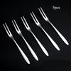 6pcs Set Stainless Steel Fruit Fork  Dessert Fork, Cake Two Tooth Fork, Creative Swan Base Tableware Storage Rack