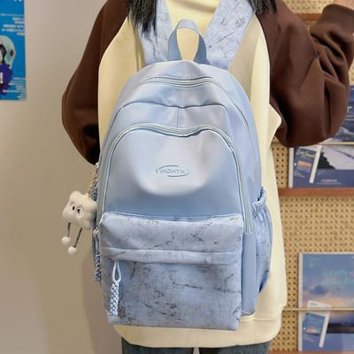 School Bag 2025 New Tie-dye Backpack Korean Version Fashionable and Cute Large-capacity School Bag Casual Simple Backpack