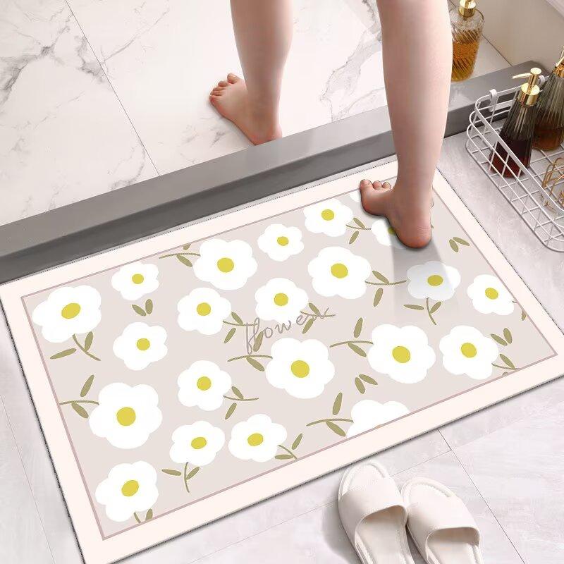 Toilet Diatom Mud Quick-Drying Floor Mat Bathroom Door Mat Household Toilet Door Carpet Cushion Non-Slip Foot Mat