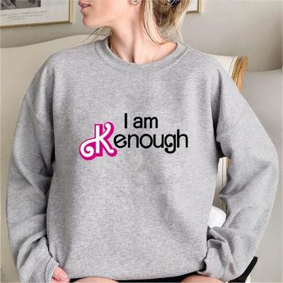 Otoño Invierno Sudadera con Capucha con Estampado de Letras I AM KENOUGH para Hombre Mujer Moda Holgada de Manga Larga Top Casual Sudaderas y Mangas Largas de Mujer