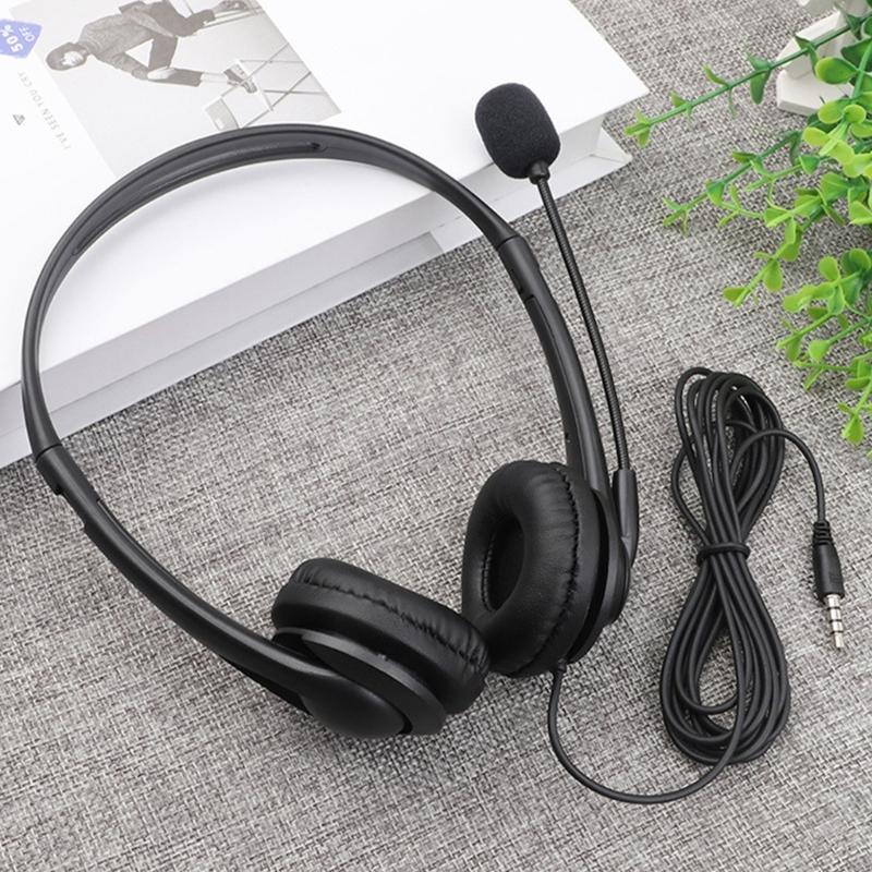 Corded Headsets with 3.5mm Plug Soft Skin Friendly Comfortable Over Ear Headphones for Conferencing and Music