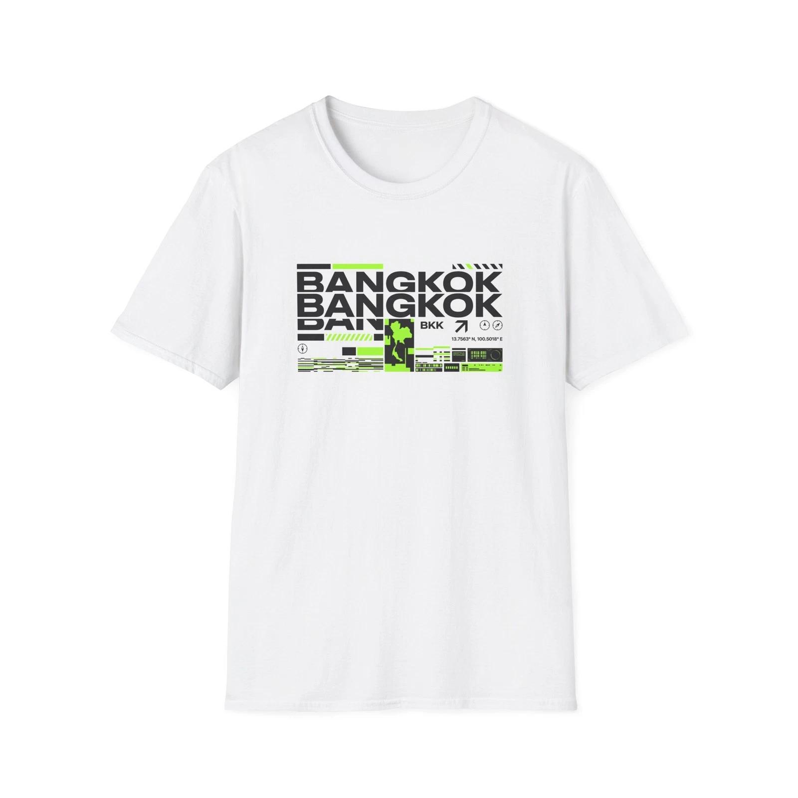 Bangkok Typography T-Shirt Asian Streetwear Thailand Travel Gift for Him Tee M