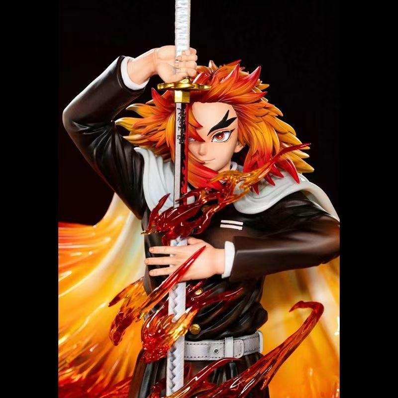 30cm Demon Slayer Rengoku Kyoujurou Anime Figure Rengoku Kyoujurou Figurine Pvc Model Statue Collection Decoration Desk Toy Gift