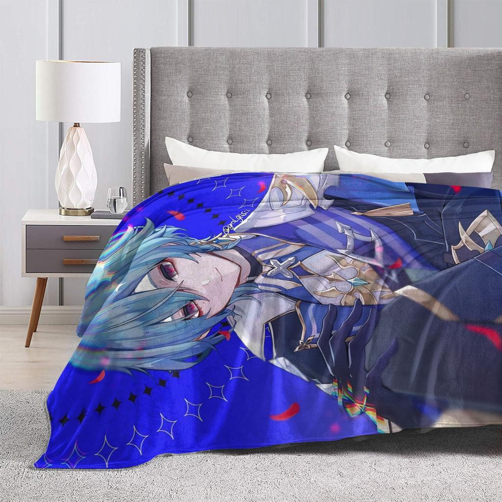 Lohen Game Wool Blanket Genshins Impacts Novelty Throw Blankets for Sofa Bedding Lounge 125*100cm Bedspread
