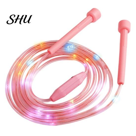 Jumping Training Rope Children Skipping with LED Colorful Light Battery-operated Glowing Comfortable Grip Electronic Luminous Jump Fitness Equipment