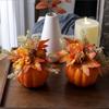 Artificial Pumpkin Chrysanthemum Home Decor Realistic Thanksgiving Halloween No-Maintenance Table Entryway Sideboard Figurines