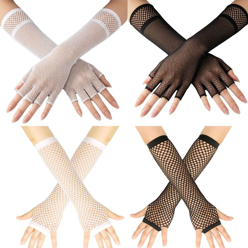 Stretch Fingerless Gloves Half Finger Girl's Long Gloves Arm Warmer Gloves Nightclub Party