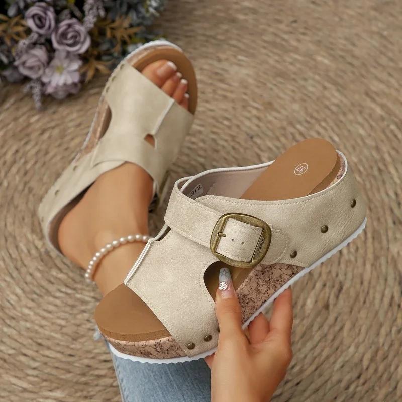 Fashion Women Platform Sandals 2025 New Casual Slippers Fashion Wedges Sandals Women Open Toe Beach Shoes for Women Zapatos De Mujer