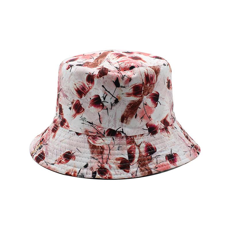 Cotton Double-Sided Fisherman'S Hat Children'S Spring And Summer Trendy Men'S Versatile Printed Sun Hat Outdoor Street Basin Hat