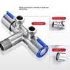 Stainless Steel Dual Control Valve G1/2 Outlet Shut Off Toilet Angle Valve  Bathroom Accessories