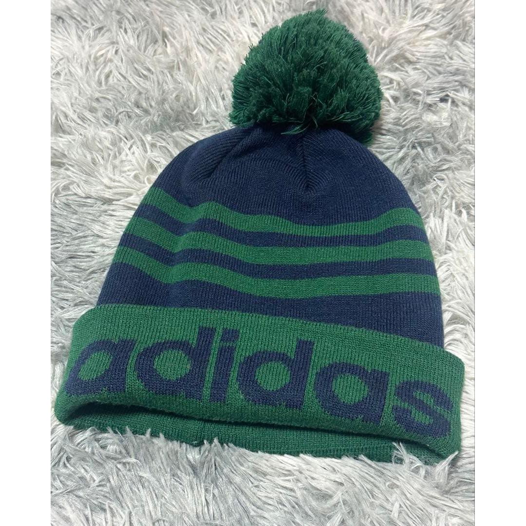 Used adidas NEO LABEL knit hat beanie with pom pom