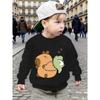 New Cute Anime Cartoon "Capybara" Crew Neck Autumn/Winter Sweatshirt for Kids, Children's Autumn/Winter Daily and