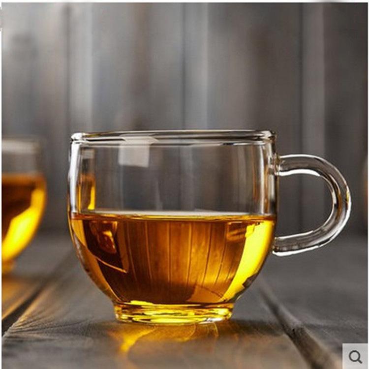 90ml Glass Teacup with Handle Gongfu Tea Set Accessories Transparent Heat Resistant Drinking Cup 90ML
