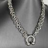 Unique Spiked Horseshoe Pendant Necklace Industrial Style for Fashion Enthusiasts Stainless Steel Neckchain