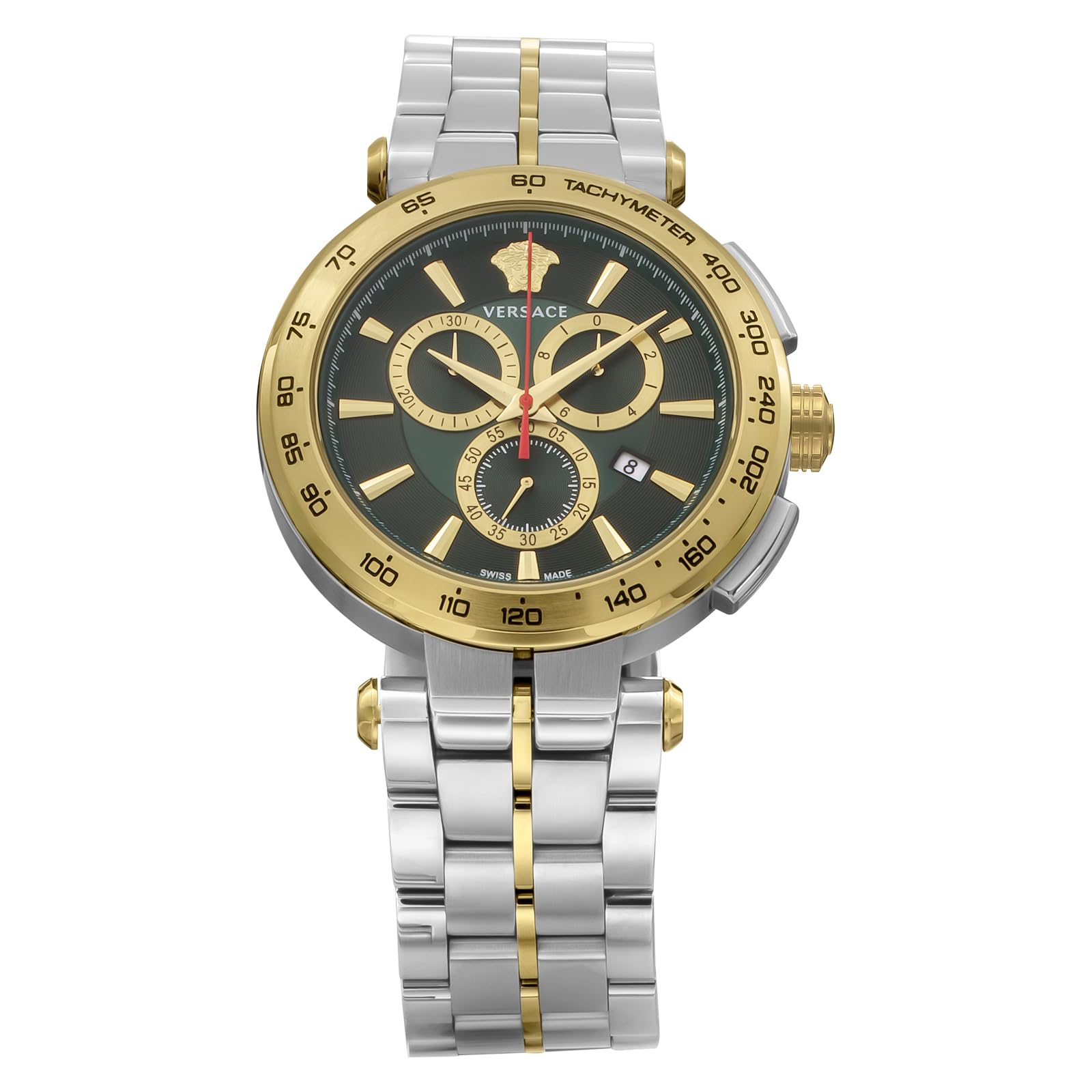 

Watch AION Chrono gent Green Dial Stainless Steel Sapphire Glass Quartz 45MM Swiss Watch Brand VE6CA0523 Silver [Versace] Men s [Item]
