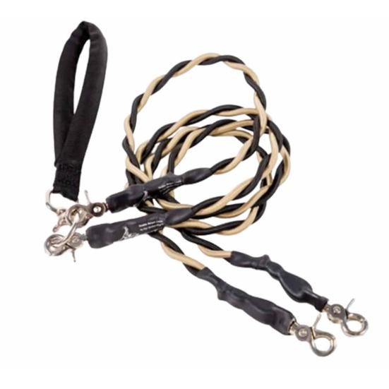 Double Bungee Dog Leash 360-degree Swivel Tangle-Free Dual Dog Leash Shock Absorbing